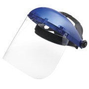 SELLSTROM Single Crown Face Shield, Universal Adapter, Clear, Blue Crown S39210